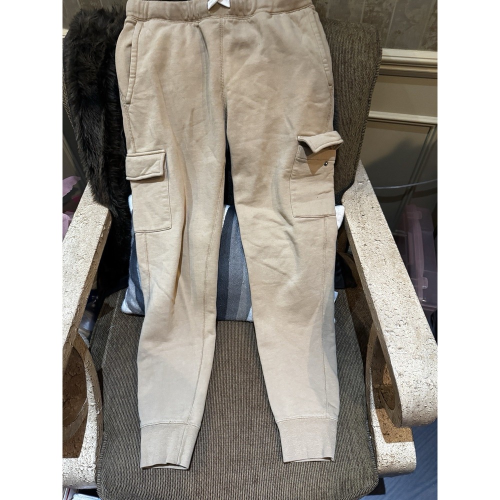 Roots Canada Women's Activewear Jogger Cargo Sweatpants Size S Tan Beige‎